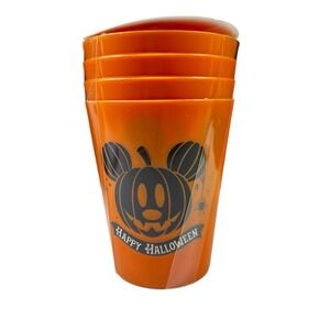 Disney Halloween Mickey‎ Mouse Pumpkin Cups 4 Pack 16oz Reusable Orange Spooky